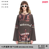 VVNK 卫衣女J315051306B 复古罗纹休闲直身直袖 JANE PLUS春夏新品