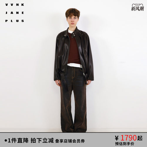 VVNK JANE PLUS秋季蛋白皮抽褶夹克外套女J530357033A