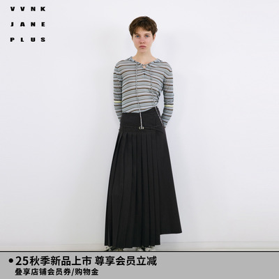 VVNK JANE PLUS秋季抽绳连帽条纹打底衫女J530107615A