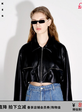 VVNK JANE PLUS春季新款高腰简约运动短款夹克外套女J410367027B