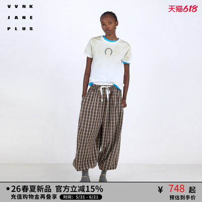 VVNK JANE PLUS2026春季新款印花正肩短袖T恤女J610559301A