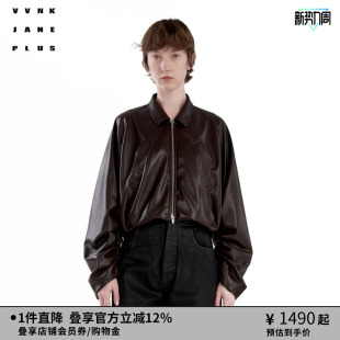 董洁 PLUS秋新款 辛芷蕾同款 JANE 高腰褶皱夹克外套 VVNK