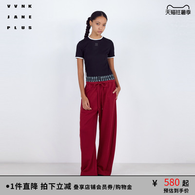 VVNK JANE PLUS2026春季新款撞色罗纹T恤女J620569342C