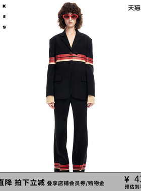 VVNK JANE PLUS秋冬新品修身罗马布弹力喇叭裤子女J312863028C