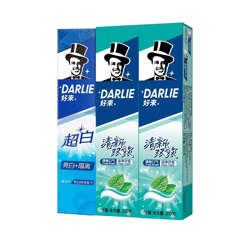 好来清新双效牙膏清新口气含氟