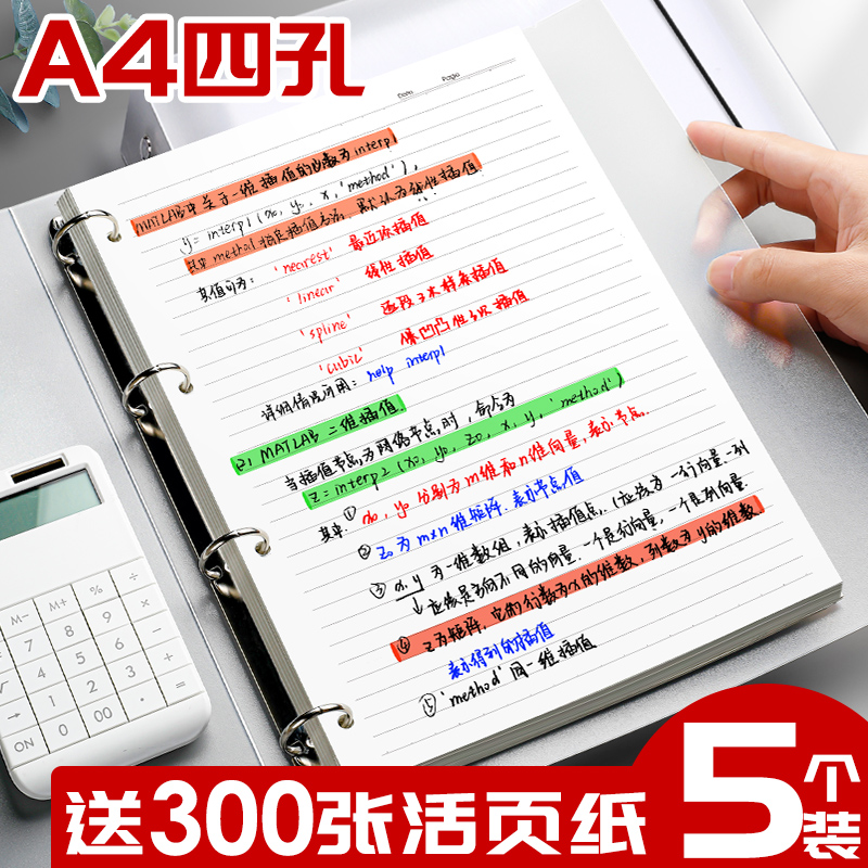 简约a4打孔文件夹透明塑料活页本