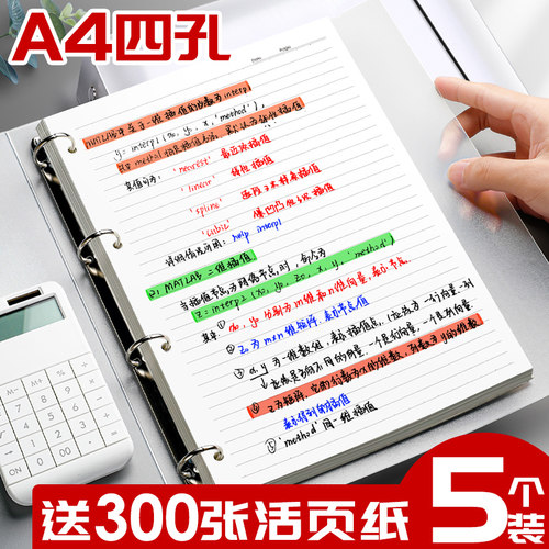 简约a4打孔文件夹透明塑料活页本