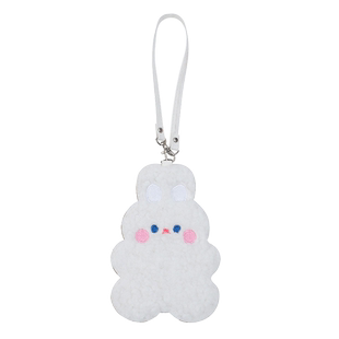 冬天可爱毛绒卡套带挂绳大学生饭卡校园卡片保护套证件公交车工牌厂牌校卡高颜值交通卡防丢神器儿童卡通卡包