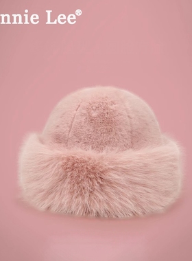 Winnie Lee日本设计师联名款毛绒渔夫帽女秋冬大头围盆帽雷锋帽子