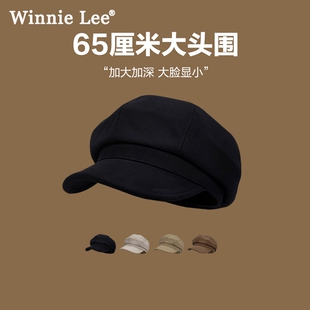 Winnie 八角贝雷帽大头围短檐鸭舌帽子报童帽 Lee日本设计师联名款
