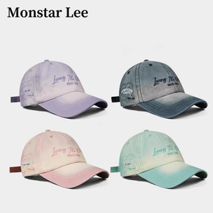 Monstar 复古渐变色鸭舌帽女遮阳棒球帽子男 Lee日本设计师联名款