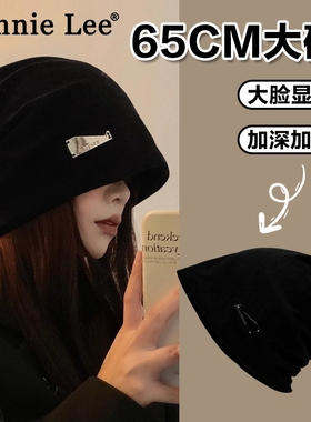 Winnie Lee日本设计师联名款冷帽大头围堆堆帽秋冬复古包头帽大码