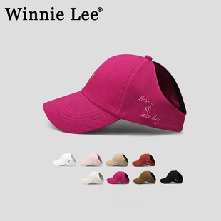 Winnie 爱心刺绣高马尾空顶帽子棒球帽鸭舌帽 Lee日本设计师联名款