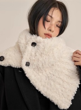 Monstar Lee日本设计师联名款脖套围巾女冬季高级感加厚保暖围脖