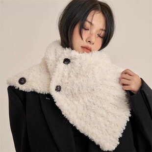 Monstar Lee日本设计师联名款脖套围巾女冬季高级感加厚保暖围脖