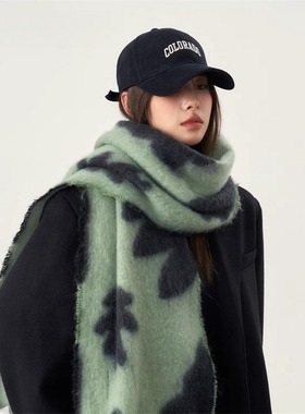 Monstar Lee日本设计师联名款围巾女冬季高级感保暖加厚冬天围脖