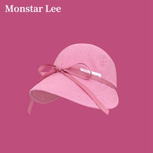 Monstar 速干蝴蝶结防晒帽女大头围鸭舌帽子 Lee日本设计师联名款