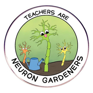教师是神经元园丁胸针卡通神经元别针胸章金属合金徽章配饰