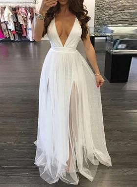 White Dress For Women Civil Wedding Maxi Slip Bridesmaid