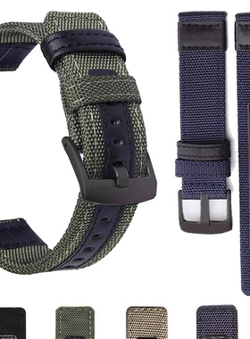 适配吉普手表带 防水运动男款表链表带20mm 加长帆布尼龙手表腕带