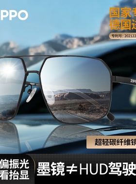 ZIPPO偏光镜男款hud抬显专用防眩光变色碳纤维驾驶镜女款75862