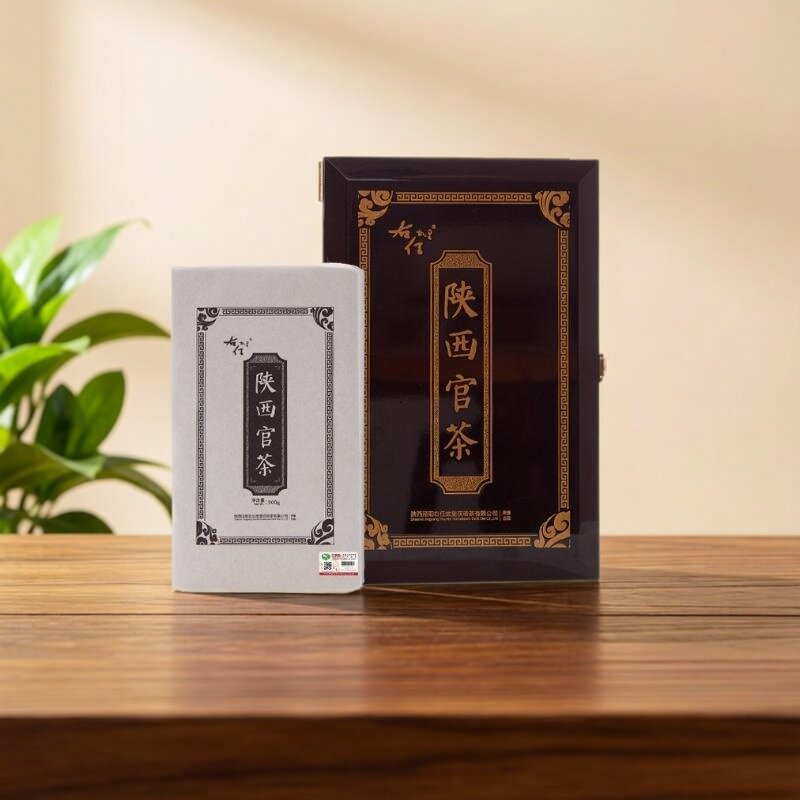泾阳茯茶旗舰店陕西官茶礼盒900g金花黑茶手筑藏茶茯砖茶陕西特产
