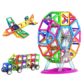 纯磁力片积木儿童磁铁磁片拼图男孩女孩宝宝吸铁石贴益智拼装玩具