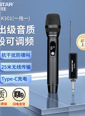 得胜TS-K301充电无线麦克风家庭KTV吉他弹唱K歌会议主持舞台话筒