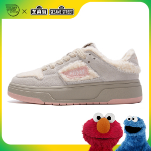 feiyue/飞跃x芝麻街联名款秋冬款加绒棉鞋厚底保暖女鞋百搭休闲鞋