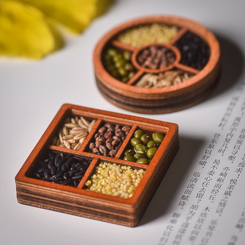 中国风礼品冰箱贴五谷丰登木质