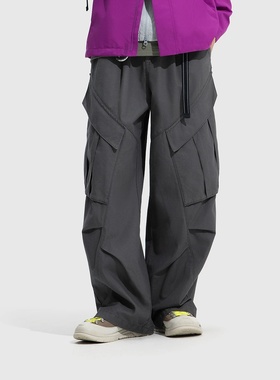 李宁户外CF溯休闲裤男2025秋季新款长裤宽松直筒运动裤AKXV321