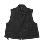 中国李宁成龙功夫系列女子运动保暖宽松国风休闲棉马甲AMMW010