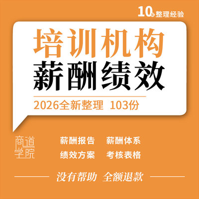 教育行业培训机构薪酬报告管理制度体系设计绩效方案考核指标表格