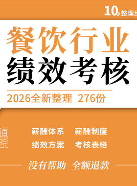 餐饮行业门店餐厅饭店前厅后厨绩效方案考核指标表格薪酬体系报告