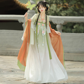 素清新春夏款 花小衣原创汉服 穿孔下裙汉元 唐制一片式 三春辉月