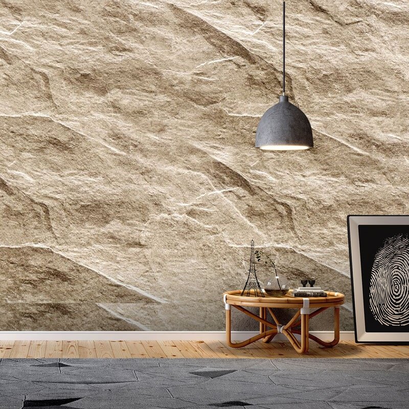 3d石材岩石岩板壁纸岩层肌理感贴纸工业风直播间背景墙仿石头壁纸