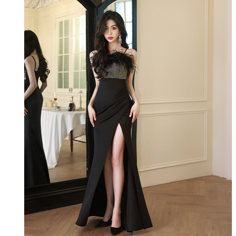 高定晚礼服女2025新款高级感高端年会主持人名媛宴会吊带鱼尾高贵,女装/女士精品,礼服/晚装,淘宝优惠券,粉丝福利购,淘宝优惠卷