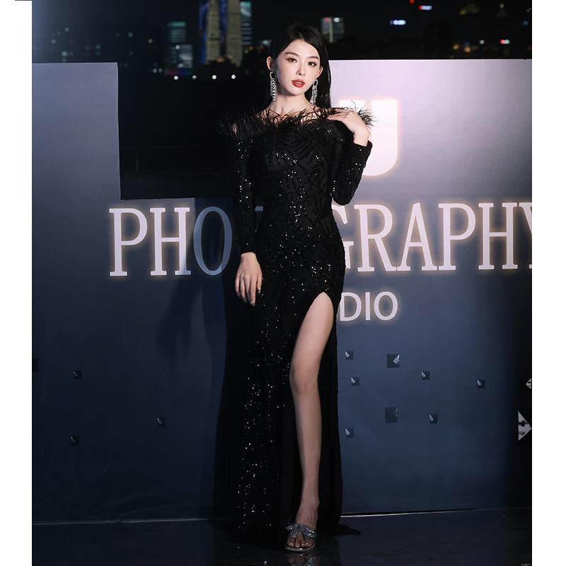 绎冉时尚长裙晚礼服女