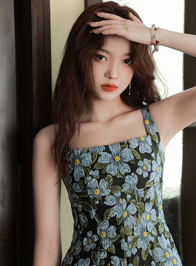 蓝色小晚礼服女2026新款法式小个子生日轻奢小众高端名媛平时可穿