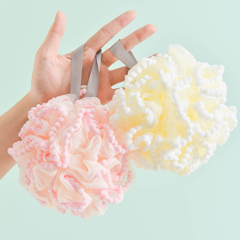 新款沐浴球批发高档不散花耐用成人浴球花洗澡可爱搓澡洗澡球浴花