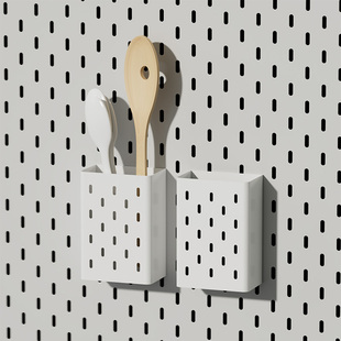 洞洞板配件大筷子筒厨房挂钩收纳盒子挂篮壁挂式免打孔层板置物架