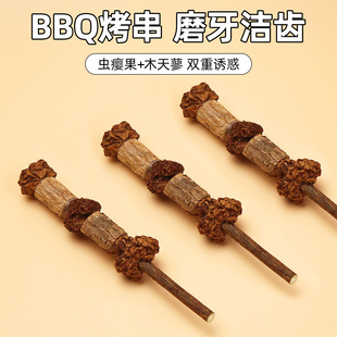 BBQ烤串猫咪玩具用品自嗨解闷神器磨牙洁齿木天蓼虫瘿果清新口气