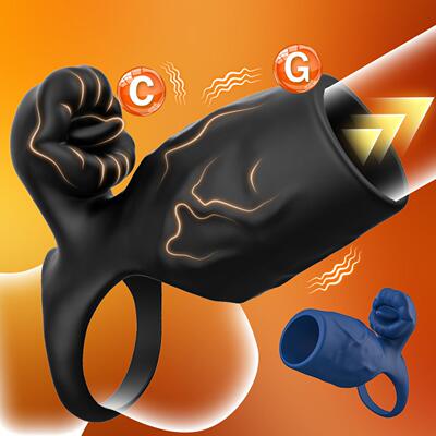 Male penis vibrator massager tongue lick dragon lock ring hu