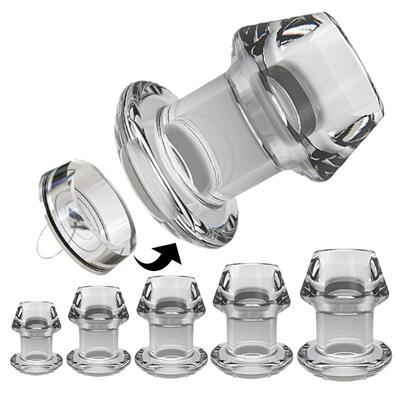 Transparent hollow anal plug, anal peephole, rear‑play mast