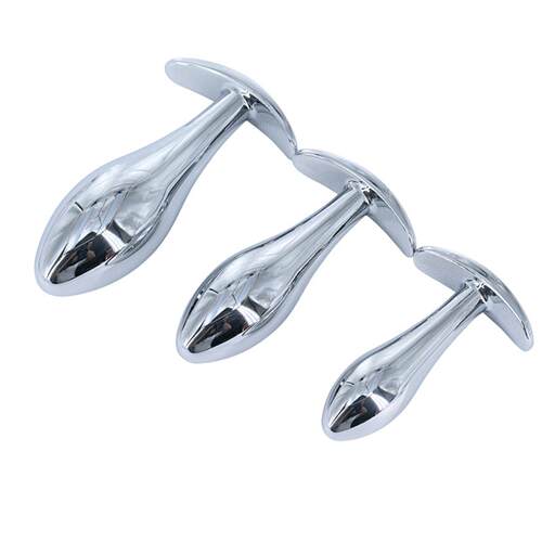 Fun Arc Water Drops Metal Anal Plug for Women to Wear Out An