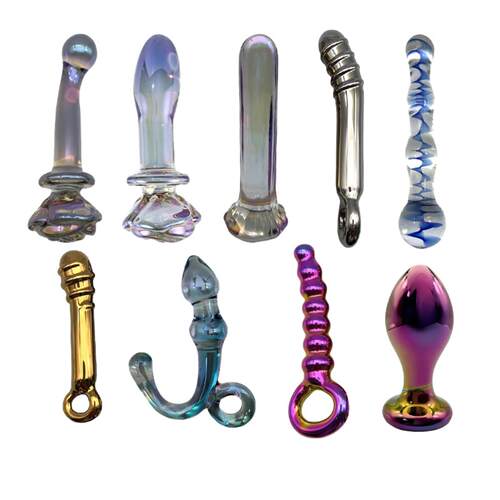 Glass Anal Plug Series Backcourt Pull Beads Shaped Crystal M