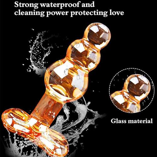 Glass Back Court Pull Beads Crystal Anal Plug Citoral Stimul