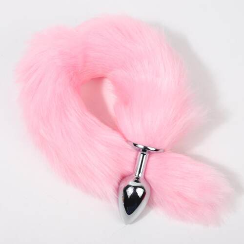 SM fox tail metal anal plug fun anus adjustment rear court s