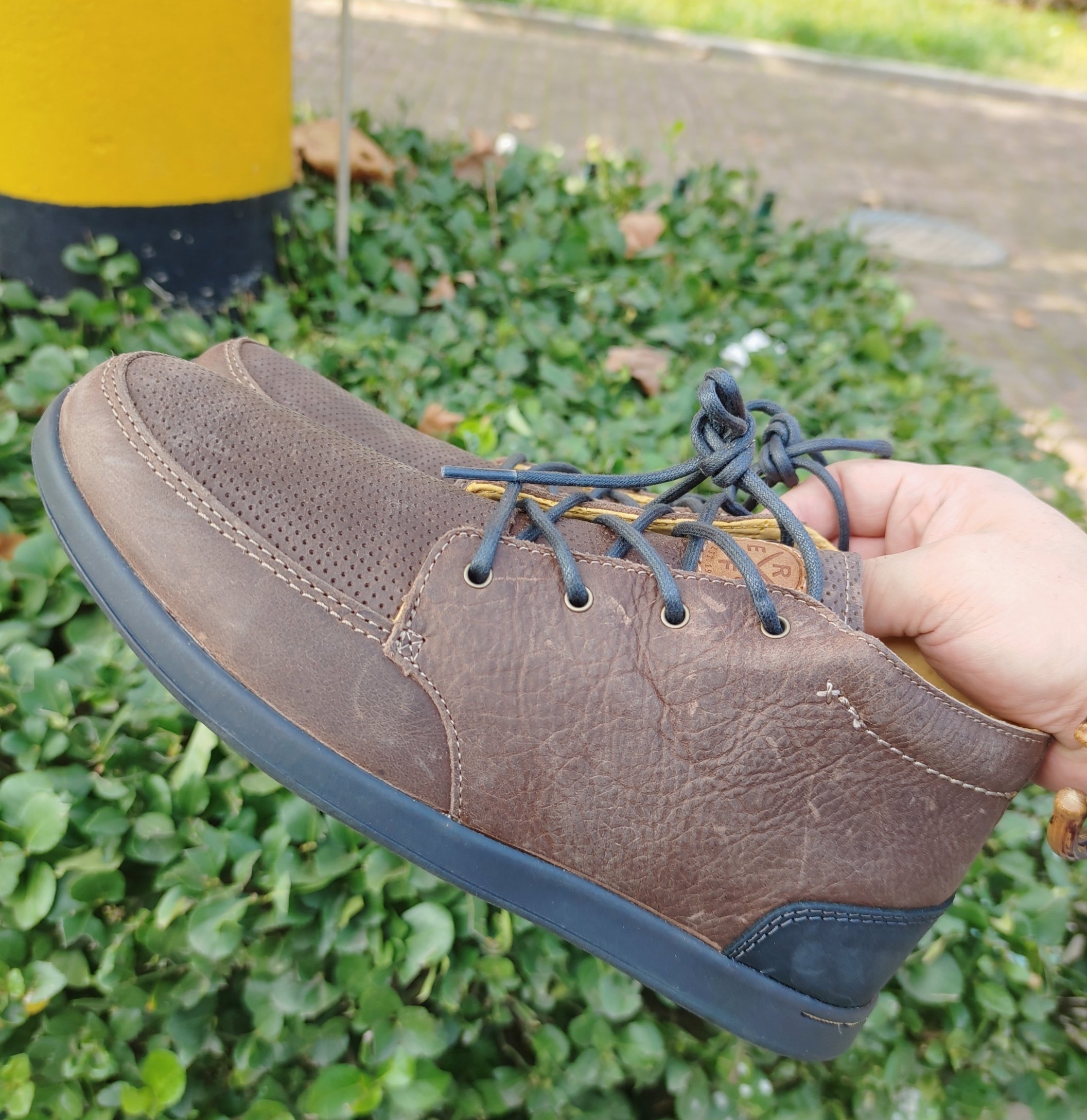 外贸库存鞋 全皮男鞋 棕色+气孔孤品实拍 原单瑕疵环保胶易开胶42