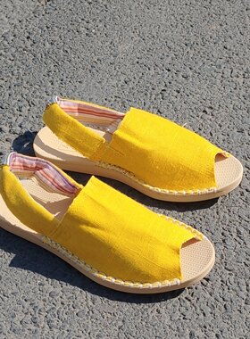 外贸鞋 原单库存鞋 帆布拖鞋 女拖黄色超轻减震鞋底36+40+41